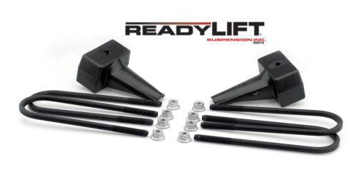 ReadyLIFT 5.0 in. Block Kit Solid Cast Iron Blocks Integrated Rear Bump Stop Landing Locating Pin E-Coated U-Bolts -0
