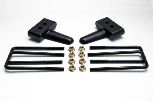 ReadyLIFT 1.5 in. Block Kit OEM Style Model Specific udes Solid Cast Iron Blocks Integrated Rear Bump Stops Locating Pin E-Coated U-Bolts -0