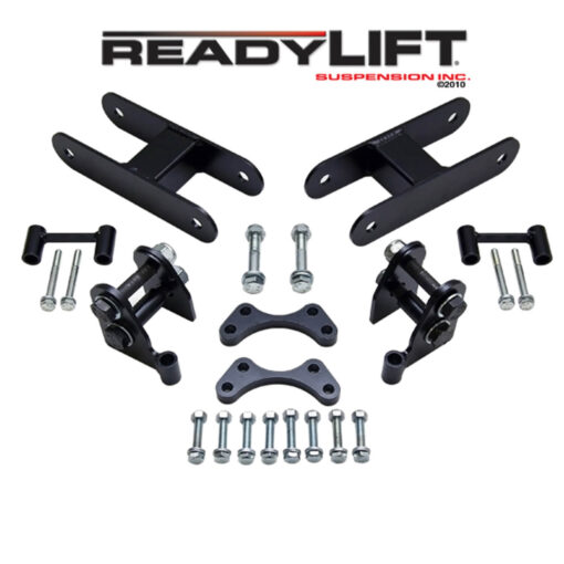 ReadyLIFT SST Lift Kit 2.5 in. Front/1.5 in. Rear Lift Front Strut Extensions Upper Ball Joint Spacers Rear Shackle Lifts Rear Upper Shock Mount Extensions -0