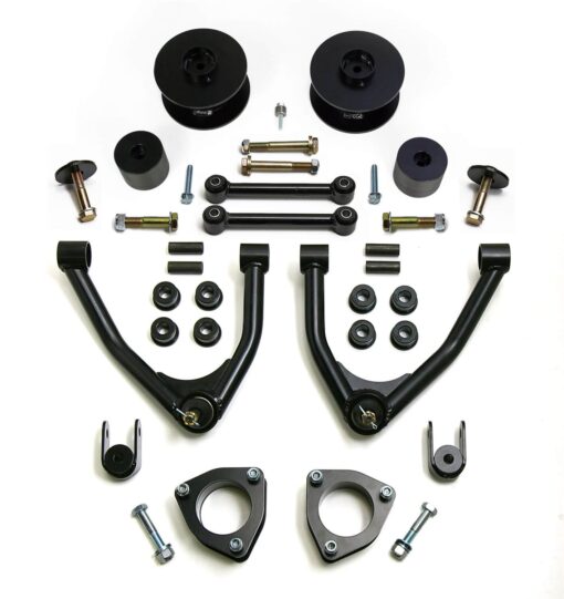 ReadyLIFT SST Lift Kit 4 in. Front/3 in. Rear Lift Front Strut Extensions Upper Control Arms Rear Coil Spring Spacers Rear Sway Bar End Links Bump Stop Extensions -0