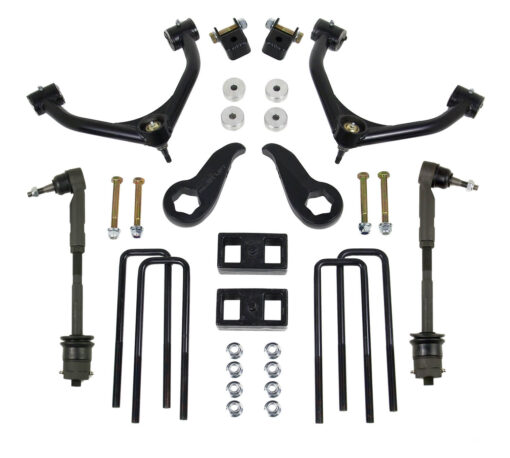 ReadyLIFT SST Lift Kit 4 in. Front/1 in. Rear Lift A-Arms w/o Top Overload Springs Black Finish -0