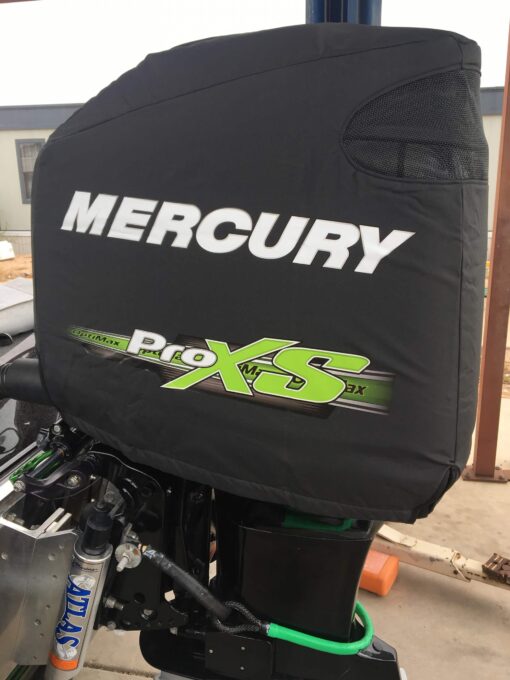 DD26 Mercury Optimax & Pro XS Vented Outboard Cover 200-300hp - Cover Green Merc 2 stroke side scaled