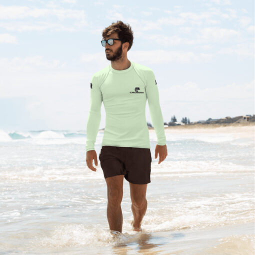 Crossed Industries Lime-Green Sun Shirt - all over print mens rash guard white front 610d820c89d1e