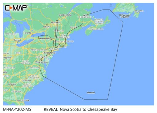 C-MAP Reveal Coastal Nova Scotia to Chesapeak Bay - CMAMNAY202MS