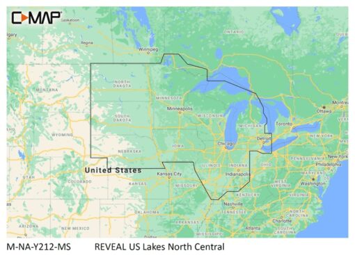 C-MAP Reveal Inland US Lakes North Central - CMAMNAY212MS