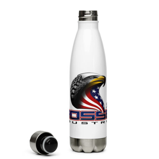 Crossed Industries Military Stainless Steel Water Bottle - stainless steel water bottle white 17oz front 620684d59cd6e