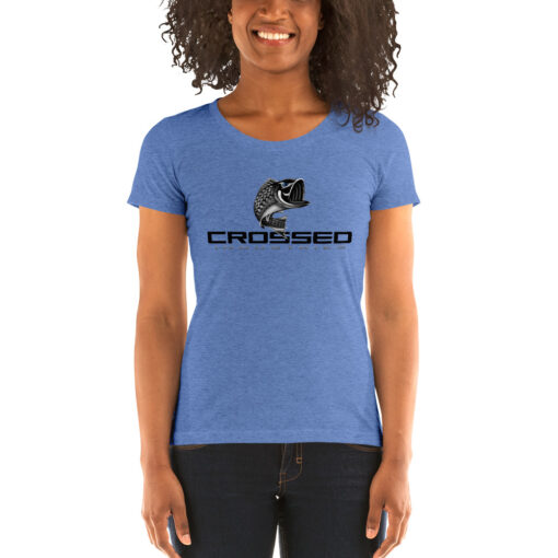 Crossed Industries Ladies' short sleeve t-shirt - womens tri blend tee blue triblend front 6206aa4a1e772